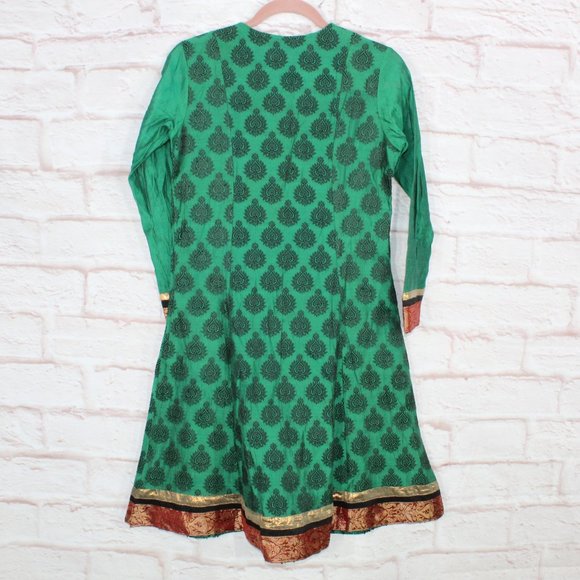 Trishaa Green Embroidered Indian Ethnic Kurta Tunic Dress Size S - Picture 5 of 8
